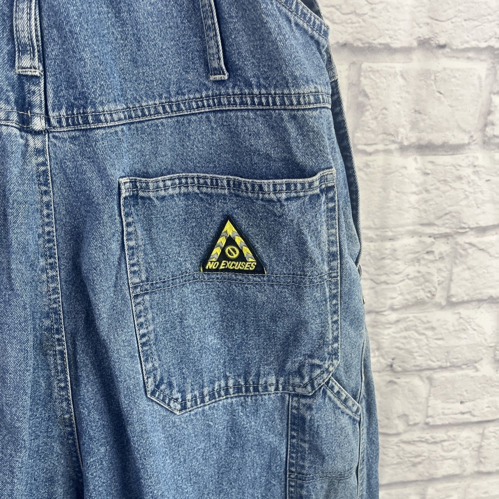 Vintage 90s No Excuses Denim Indie Streetwear Thrashed Overalls Size M READ - Picture 15 of 16